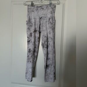 Strut This Gray Patterned High Rise Leggings Side Pockets
